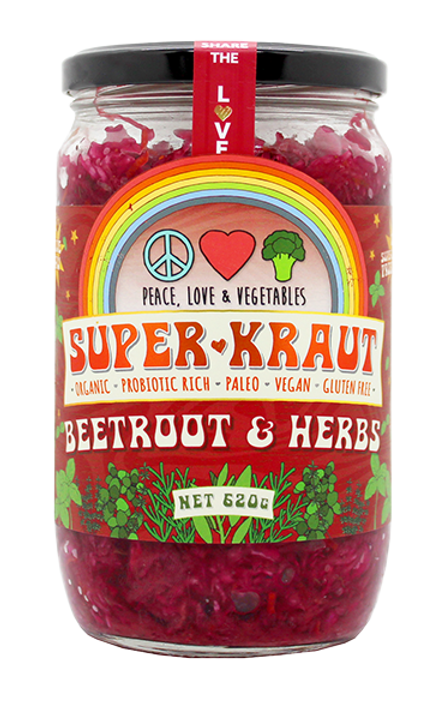 Peace Love and Vegetables SuperKraut (Beetroot Herbs)