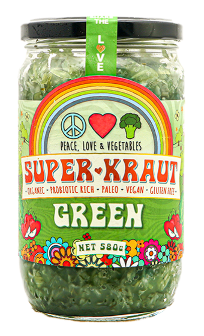 Peace Love and Vegetables SuperKraut (Green)