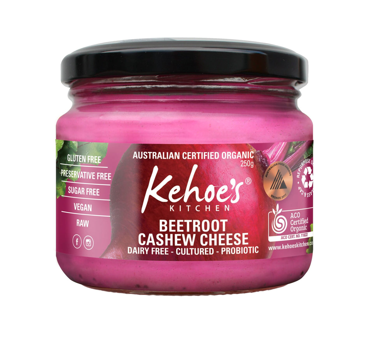 Kehoe's Organic Beetroot Cashew Cheese
