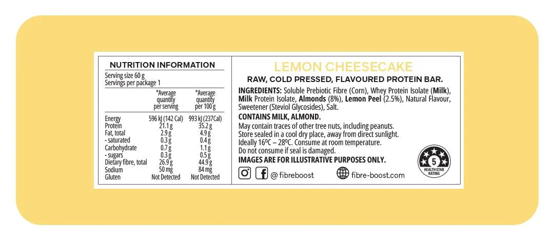 Fibre Boost Lemon Cheesecake Bar