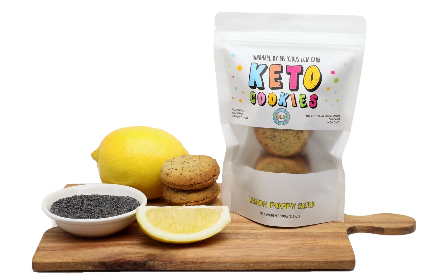 Delicious Low Carb Keto Cookies Lemon Poppy Seed
