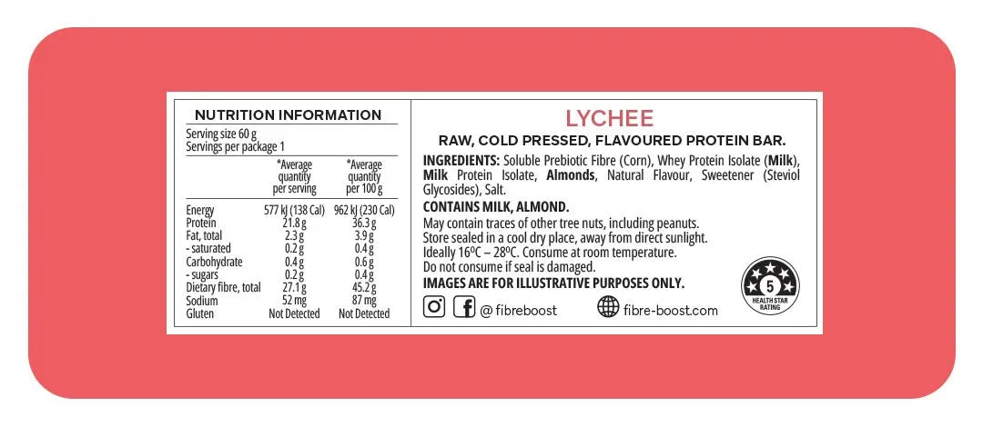 Fibre Boost Lychee Protein Bar