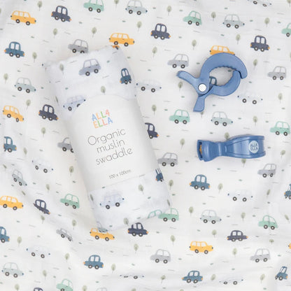 all4ella Muslin & 2 Pram Peg Gift Set