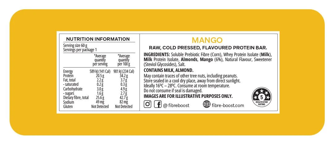 Fibre Boost Mango Protein Bar