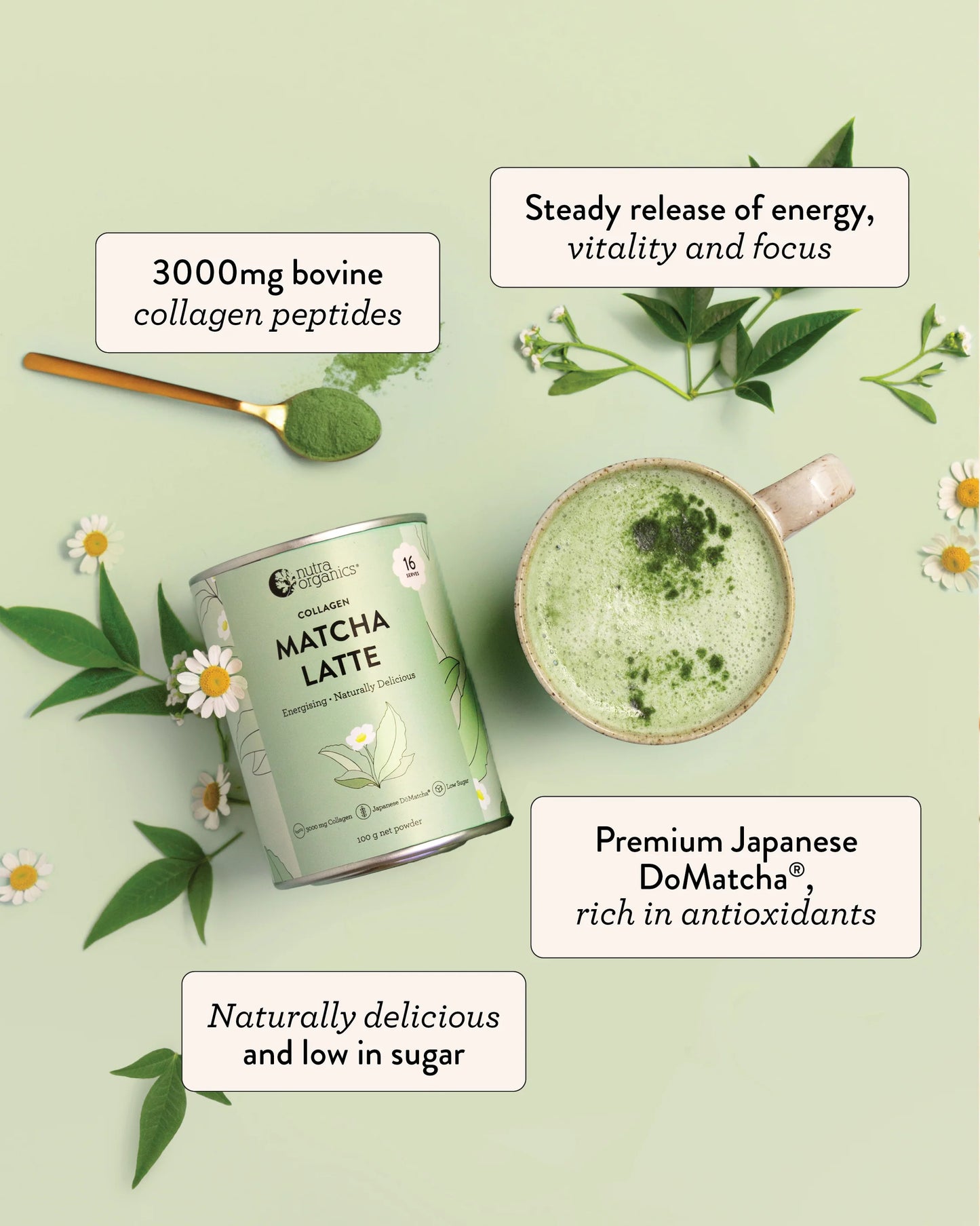 Nutra Organics Collagen Matcha Latte