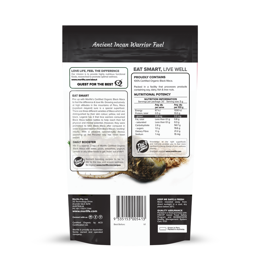 Morlife Certified Organic Maca Black Powder