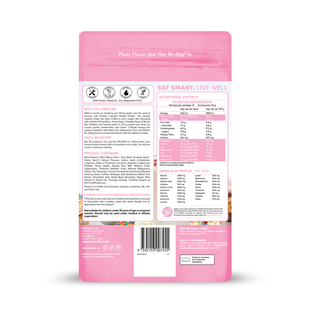 Morlife Plantiful Protein Frosted Cupcake