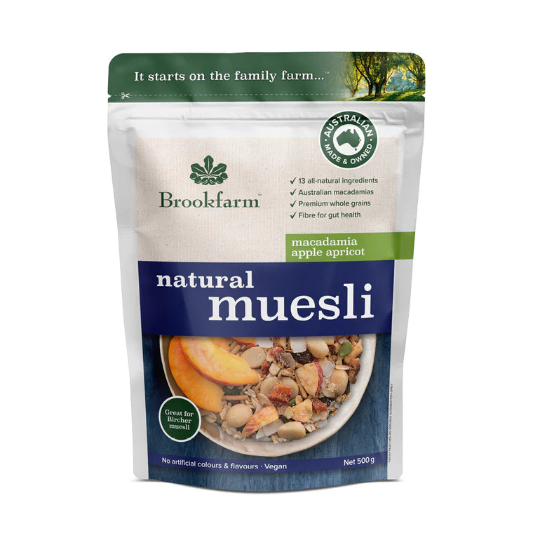 Brookfarm Natural Apple Apricot Macadamia Muesli