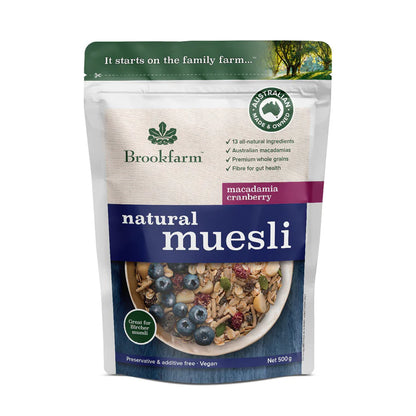 Brookfarm Natural Macadamia & Cranberry Muesli