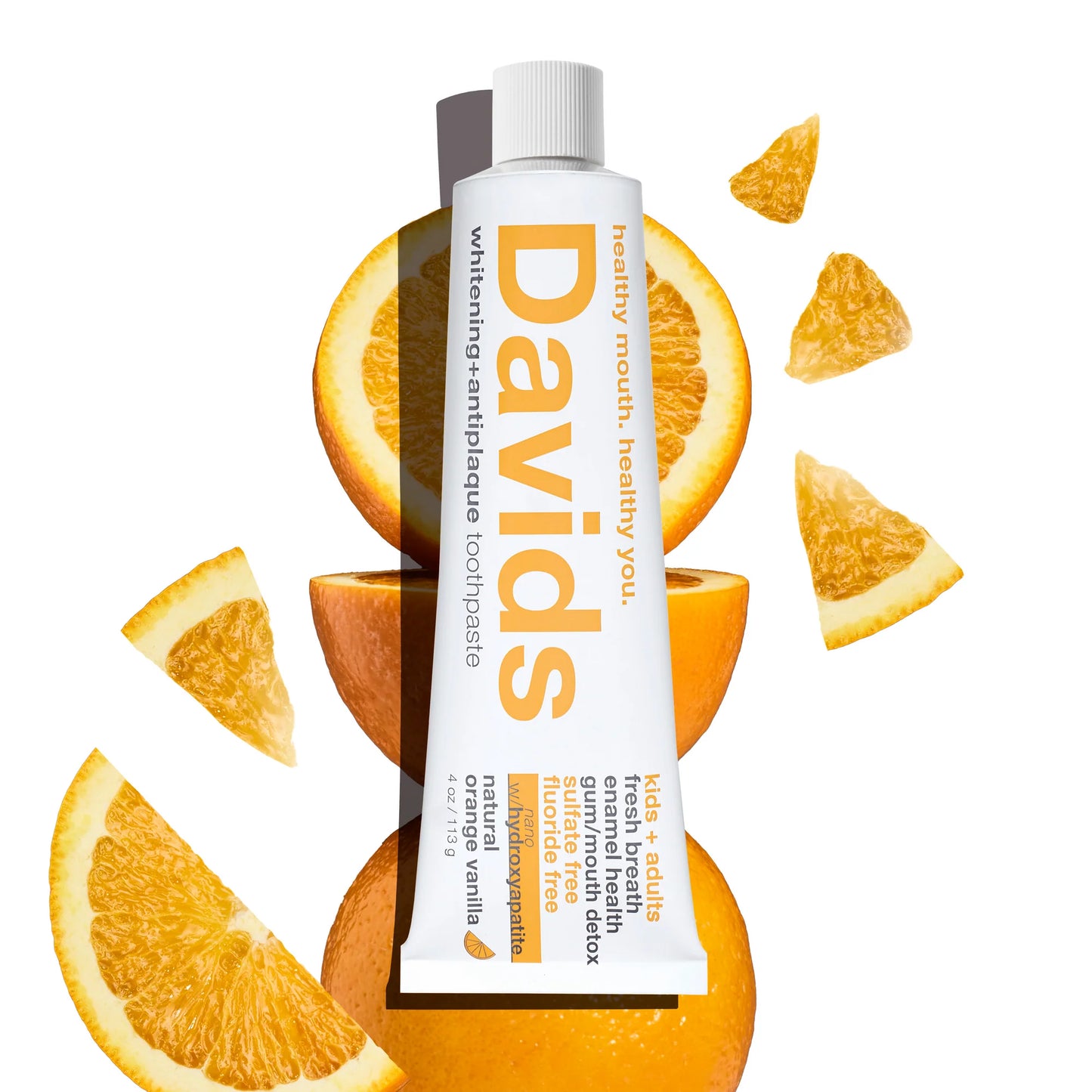 Davids Whitening + Antiplaque Toothpaste (Kids & Adults Orange)