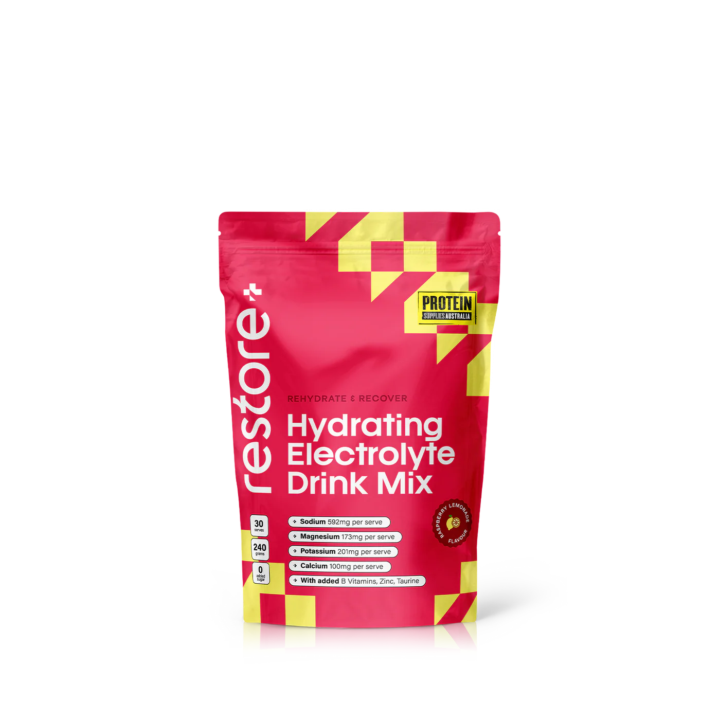 Protein Supplies Aust. Restore Electrolyte Drink Mix Raspberry Lemonade