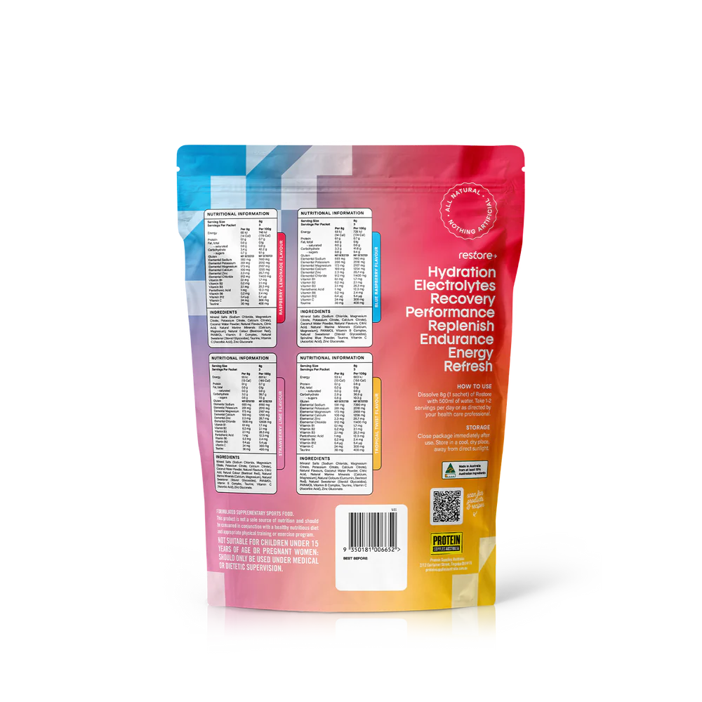 Protein Supplies Aust. Restore Electrolyte Drink Mix Sample Pack
