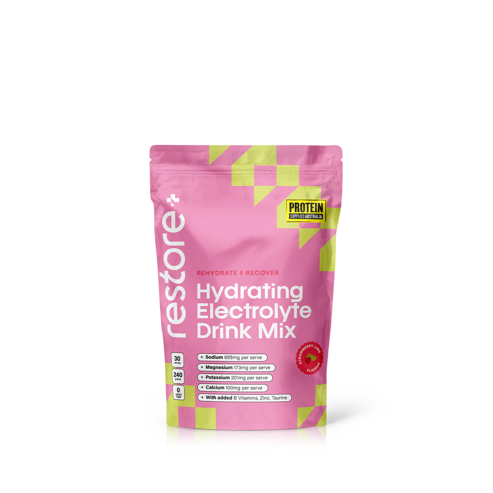 Protein Supplies Aust. Restore Electrolyte Drink Mix Strawberry & Lime