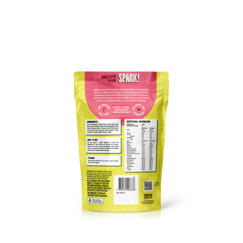 Protein Supplies Aust. Spark (Pre-Workout) Strawberry Lime