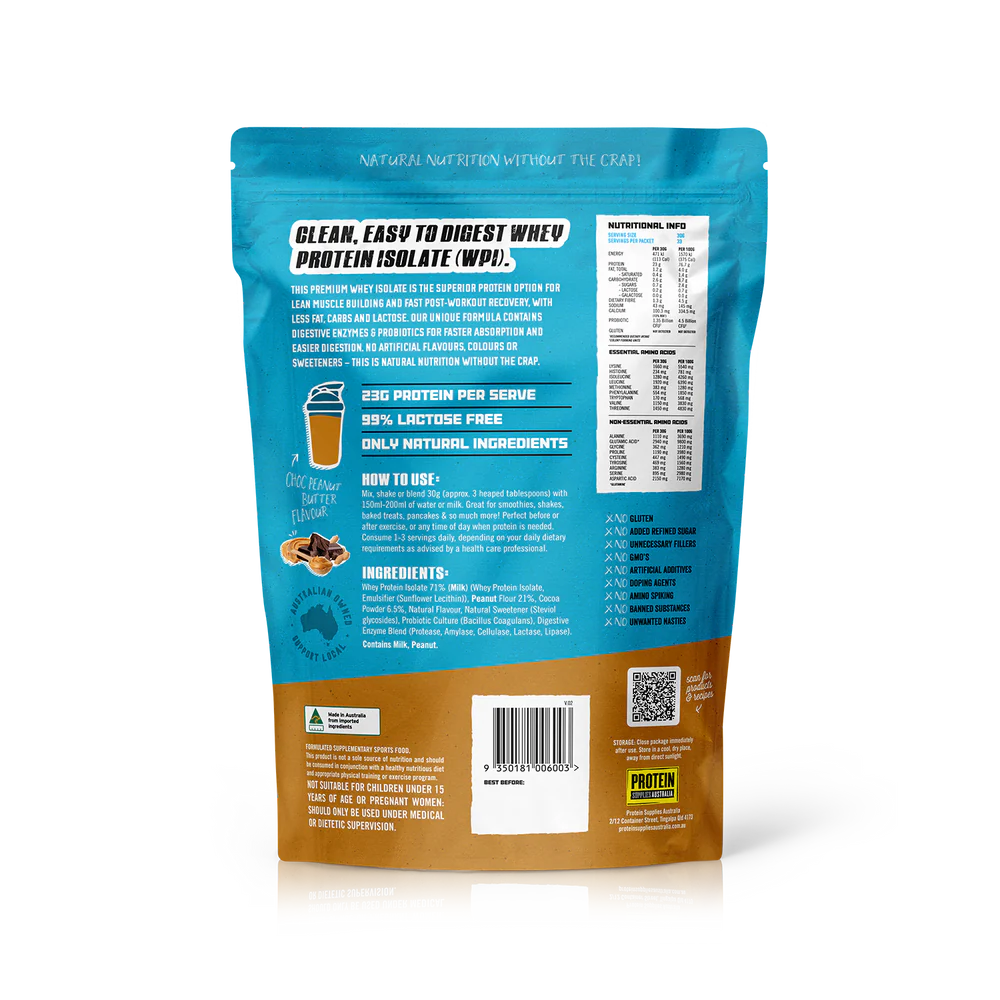 Protein Supplies Aust. WPI (Whey Protein Isolate) Choc Peanut Butter