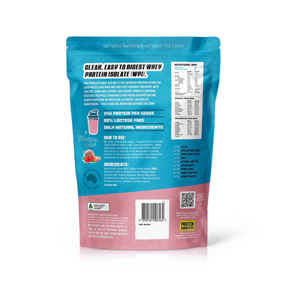 Protein Supplies Aust. WPI (Whey Protein Isolate) Strawberry