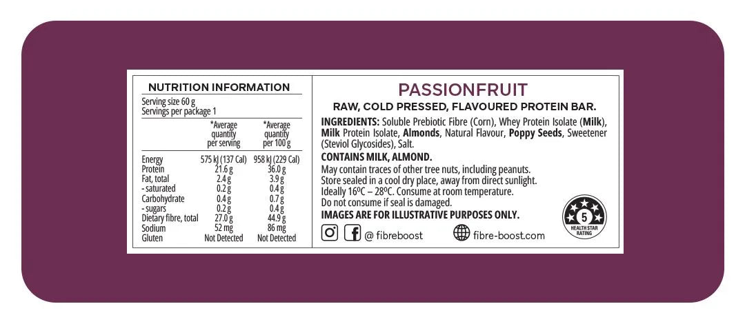 Fibre Boost Passionfruit Protein Bar