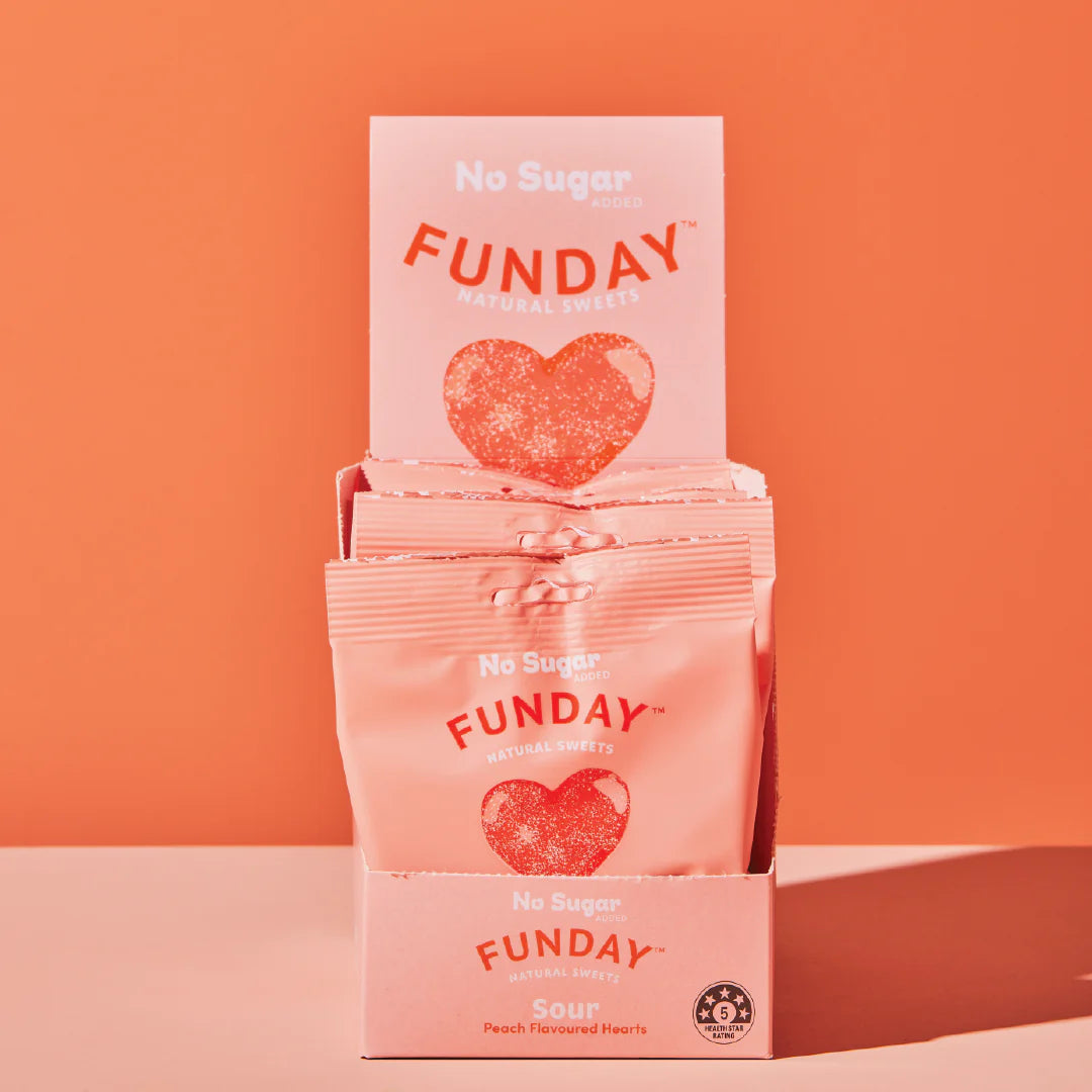 Funday Natural Sweets Sour Peach Hearts