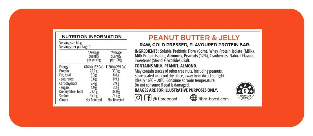 Fibre Boost Peanut Butter & Jelly Protein Bar