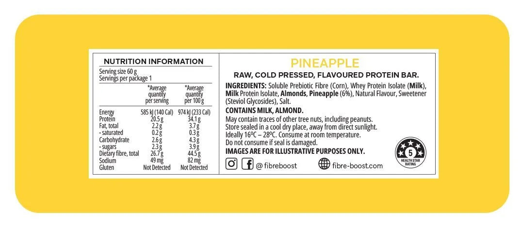 Fibre Boost Pineapple Protein Bar