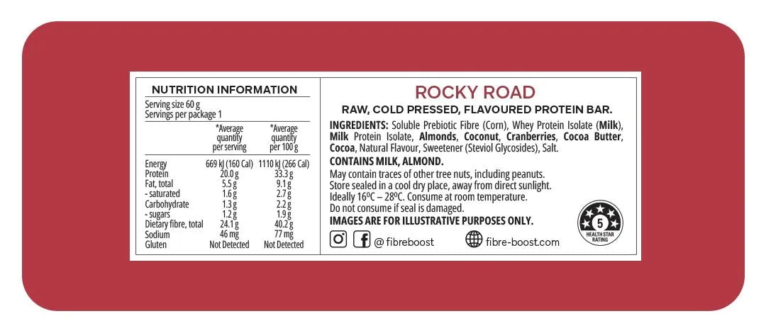 Fibre Boost Rocky Road Protein Bar