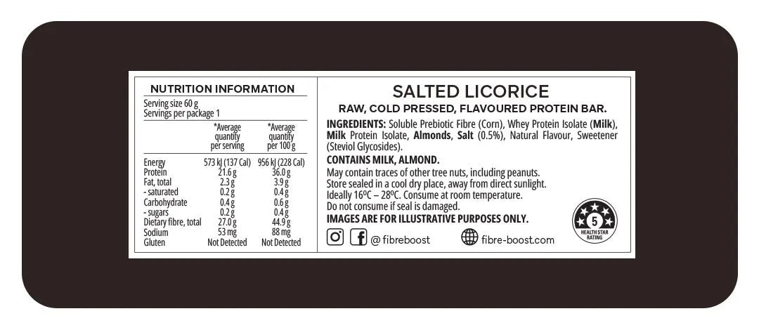 Fibre Boost Salted Licorice Protein Bar