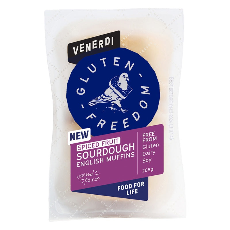 Gluten Freedom Spiced Fruit Sourdough English Muffins