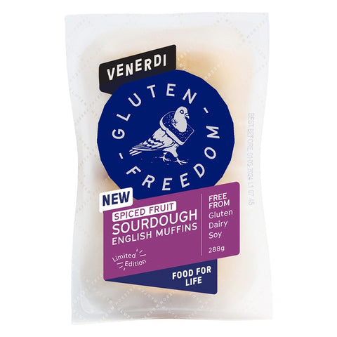 Gluten Freedom Spiced Fruit Sourdough English Muffins