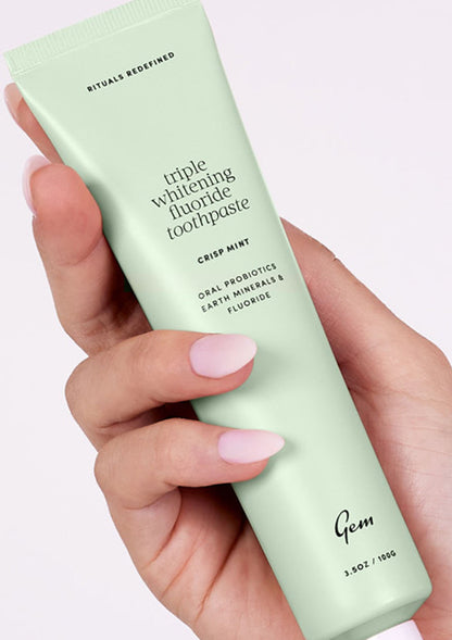 Gem Triple Whitening Toothpaste Fluoride Crisp Mint