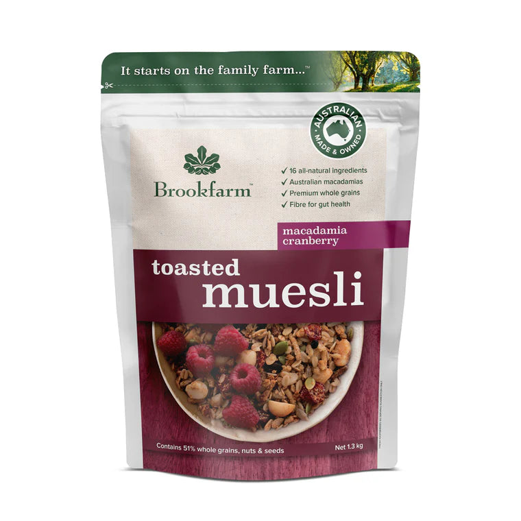 Brookfarm Toasted Cranberry Macadamia Muesli