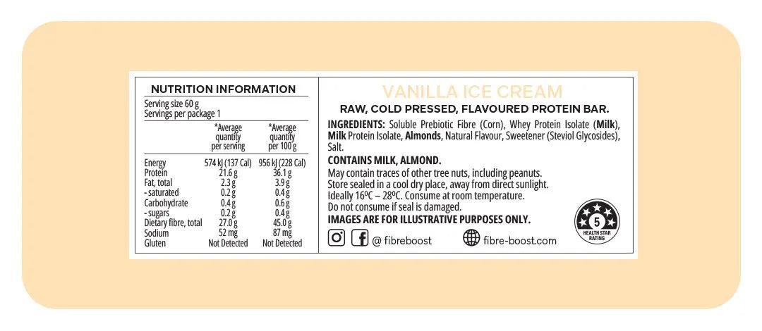 Fibre Boost Vanilla Ice Cream Protein Bar