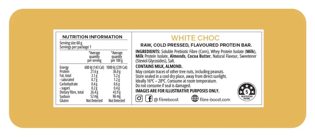Fibre Boost Coconut White Choc Almond Protein Bar
