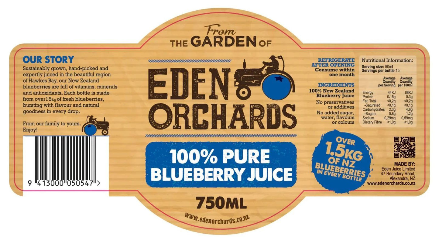 Eden Orchards Pure Blueberry Juice