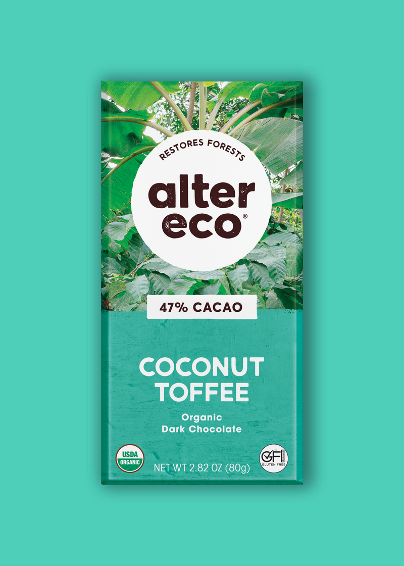Alter Eco Organic Coconut Toffee (47%) Chocolate