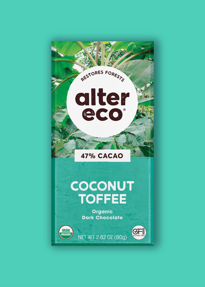 Alter Eco Organic Coconut Toffee (47%) Chocolate