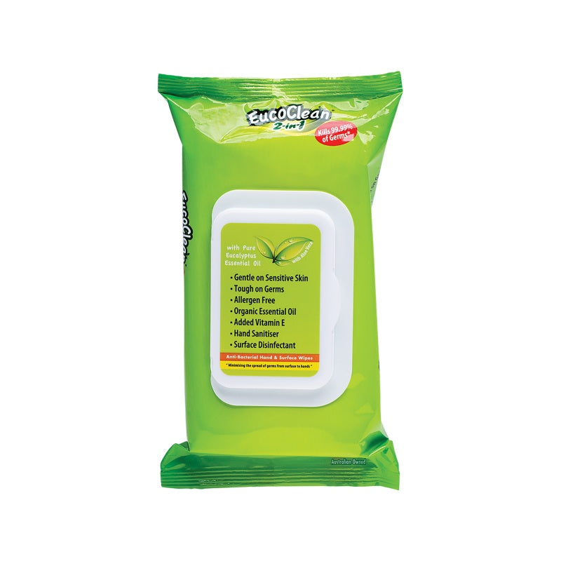 Eucoclean Anti-Bacterial Wipes 2-in-1 Hand & Surface