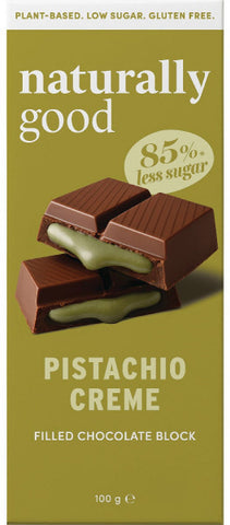 Naturally Good Pistachio Creme Filled Chocolate Block