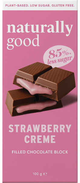 Naturally Good Strawberry Creme Filled Chocolate Block