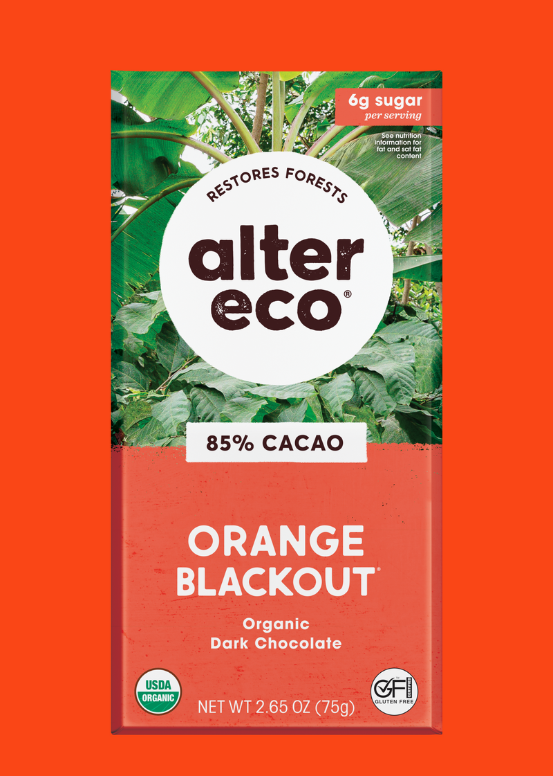 Alter Eco Chocolate Organic Dark Orange Blackout