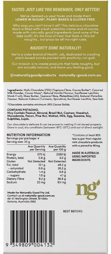 Naturally Good Pistachio Creme Filled Chocolate Block