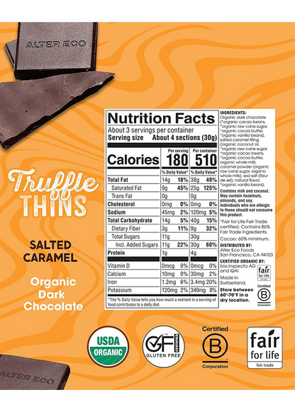 Alter Eco Truffle Thins Salted Caramel
