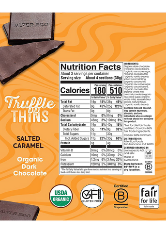 Alter Eco Truffle Thins Salted Caramel