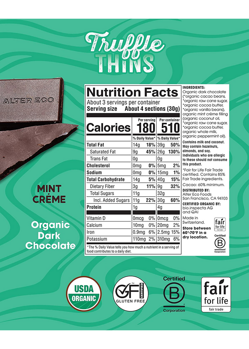 Alter Eco Truffle Thins Mint Creme