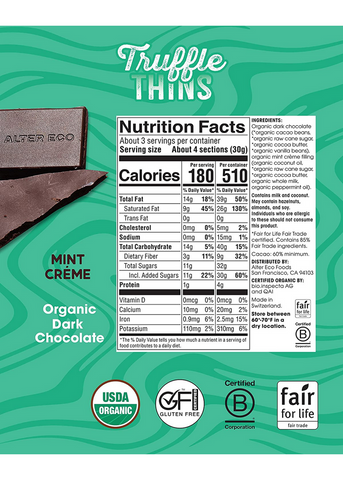 Alter Eco Truffle Thins Mint Creme
