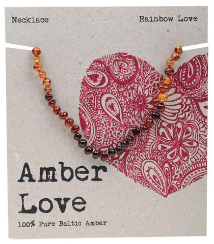 Amber Love Children's Necklace Rainbow Love