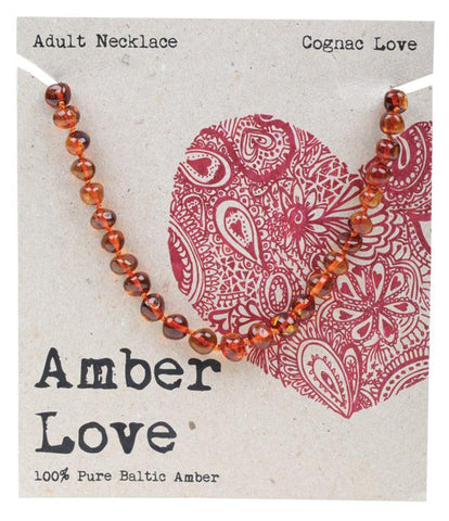 Amber Love Adult's Necklace Cognac Love