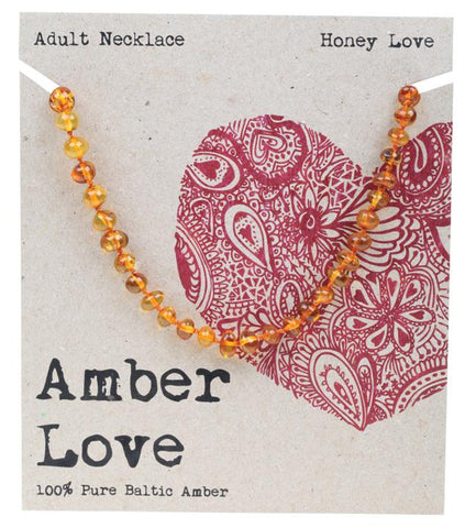 Amber Love Adult's Necklace Honey Love