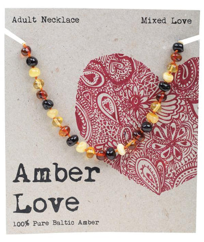 Amber Love Adult's Necklace Mixed Love