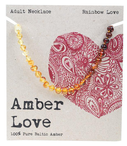 Amber Love Adult's Necklace Rainbow Love