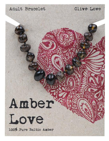 Amber Love Adult's Bracelet Olive Love